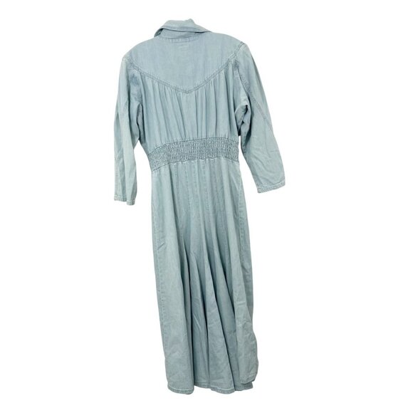 Mother The Rhapsody Dress in Party Pad Light Wash Denim Western - Size Large - Picture 2 of 9